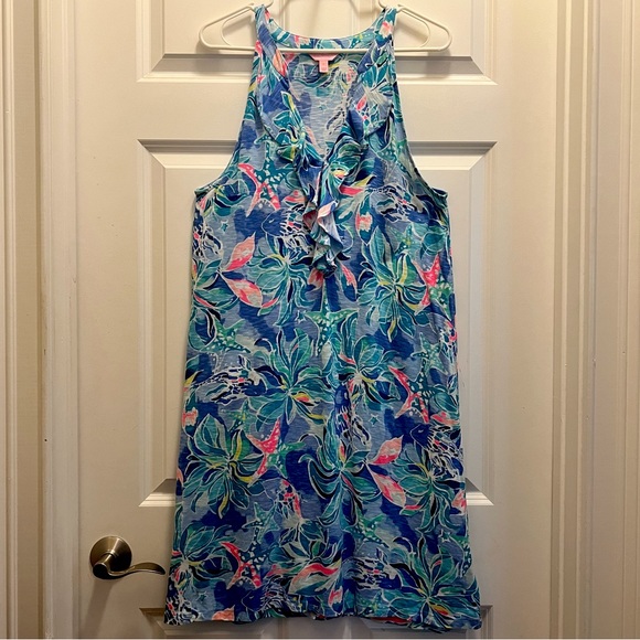 Lilly Pulitzer Dresses & Skirts - Lilly Pulitzer Shay Dress Bennet Blue Celestial Seas Women's Size Large Vacation